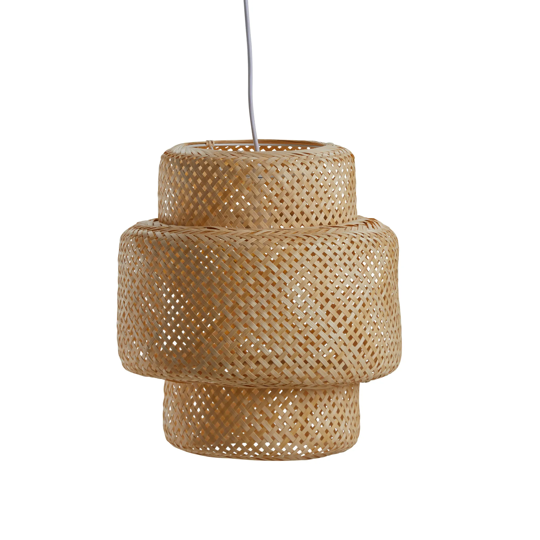 Woven Beige Bamboo Pendant